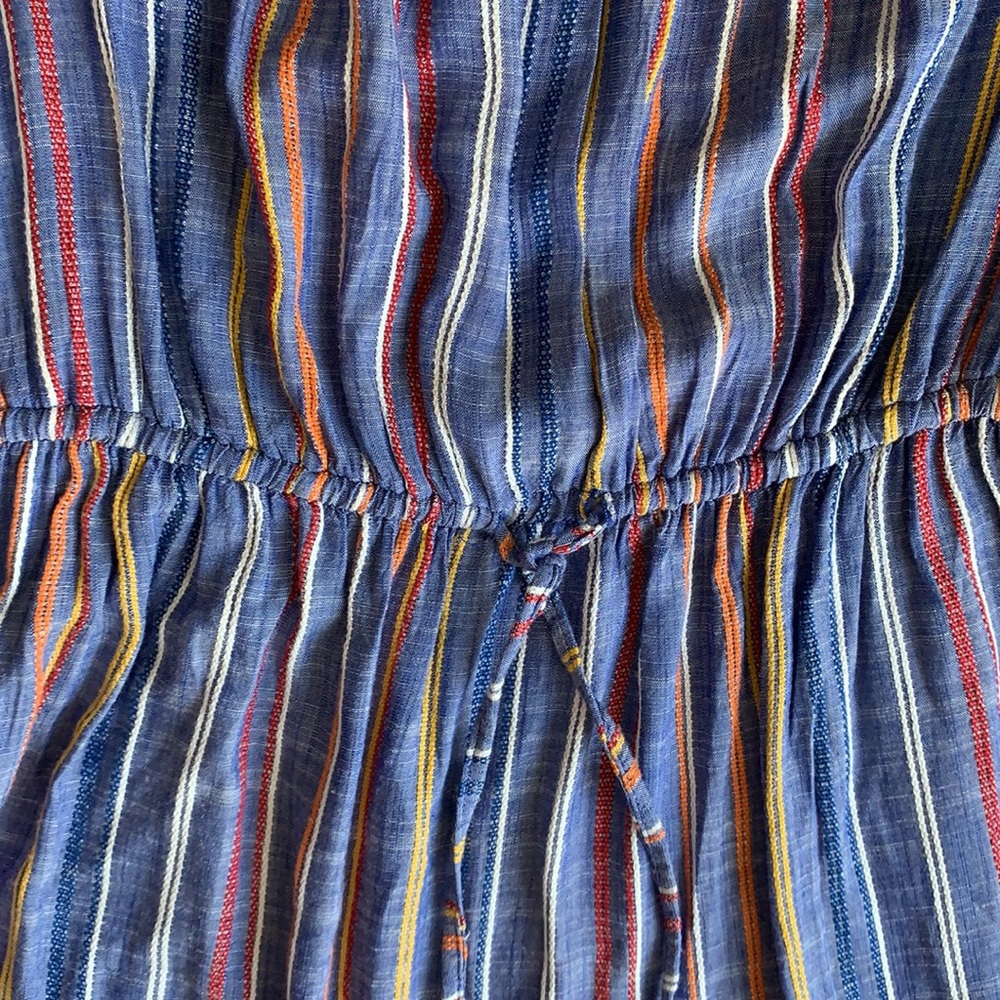 Spiaggia Dolce NWOT Striped Boho Off the Shoulder Dress High Low Hem Size Large - Picture 8 of 16